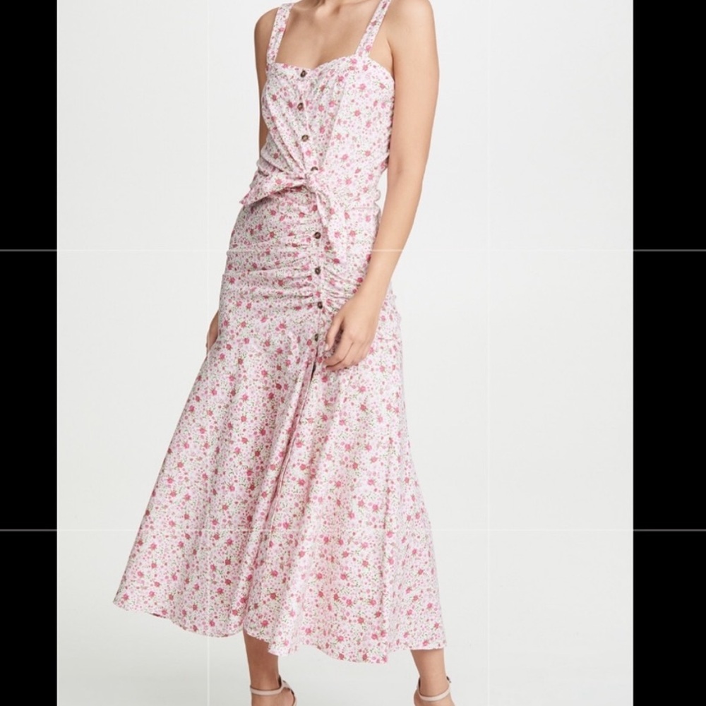 Likely Floral Maxi Cinched Pink Dress